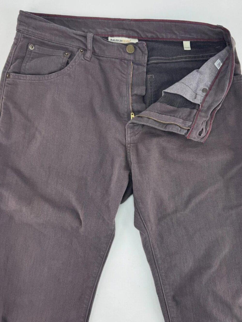 Raleigh Denim Alexander Jeans Mens 31x33 Purple Straight Stretch Handmade